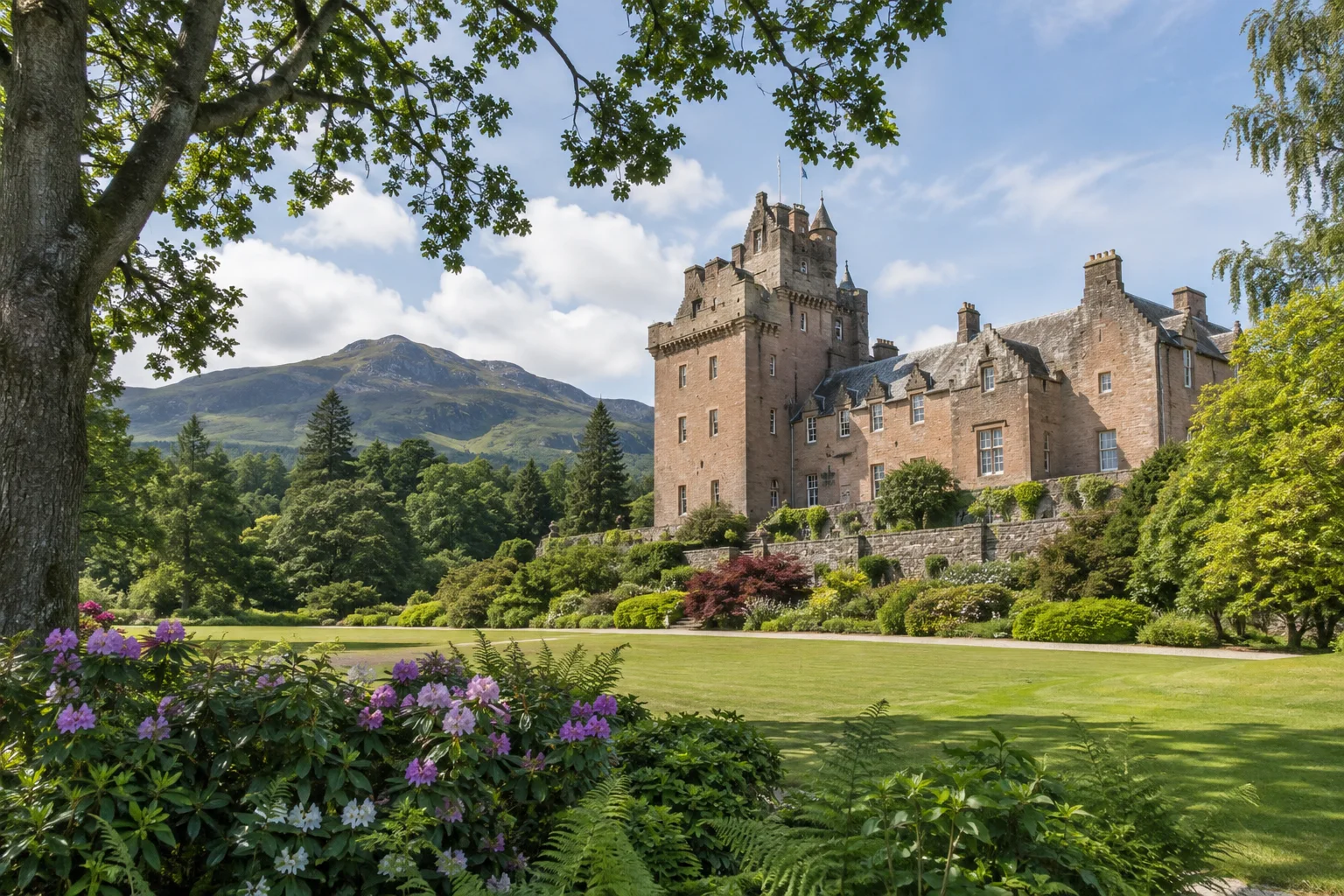summer view of Brodick Castle