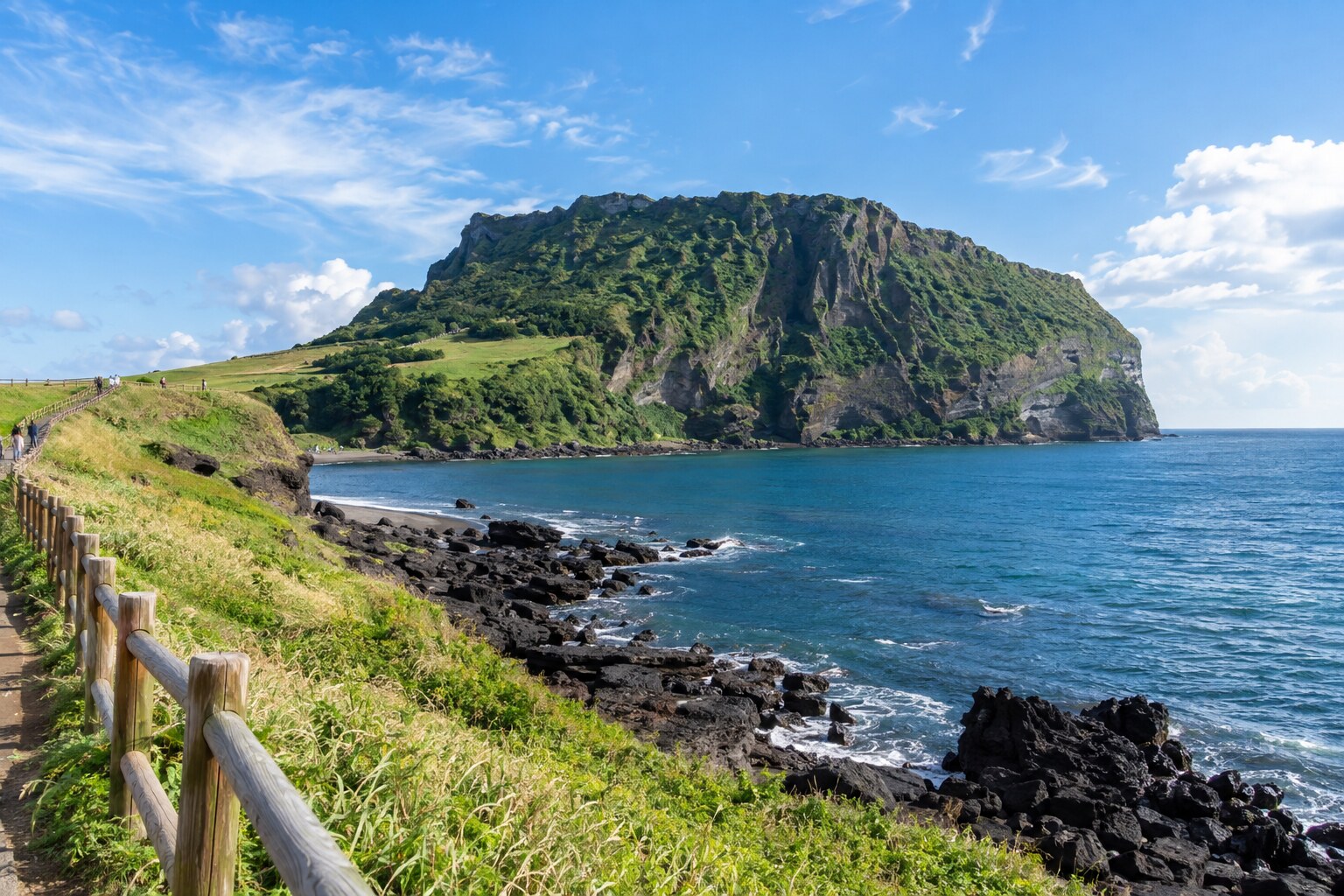 Seongsan Ilchulbong and the volcanic Jeju coastline