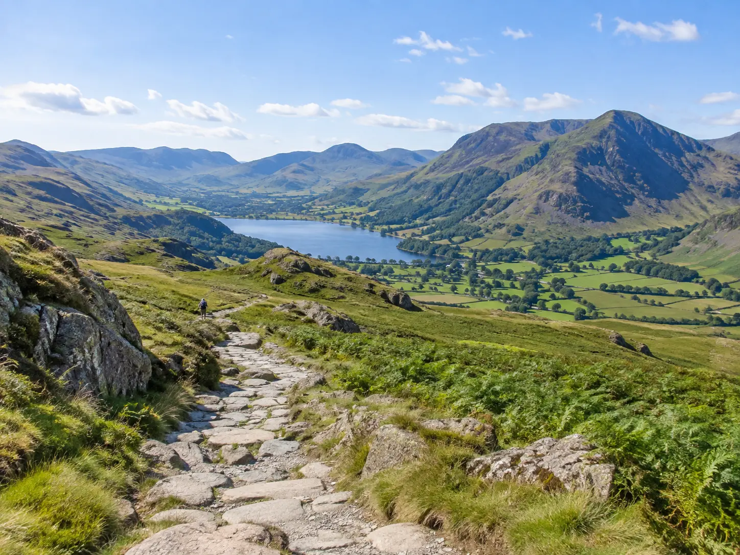 Lake District mountain trail overlooking a lake