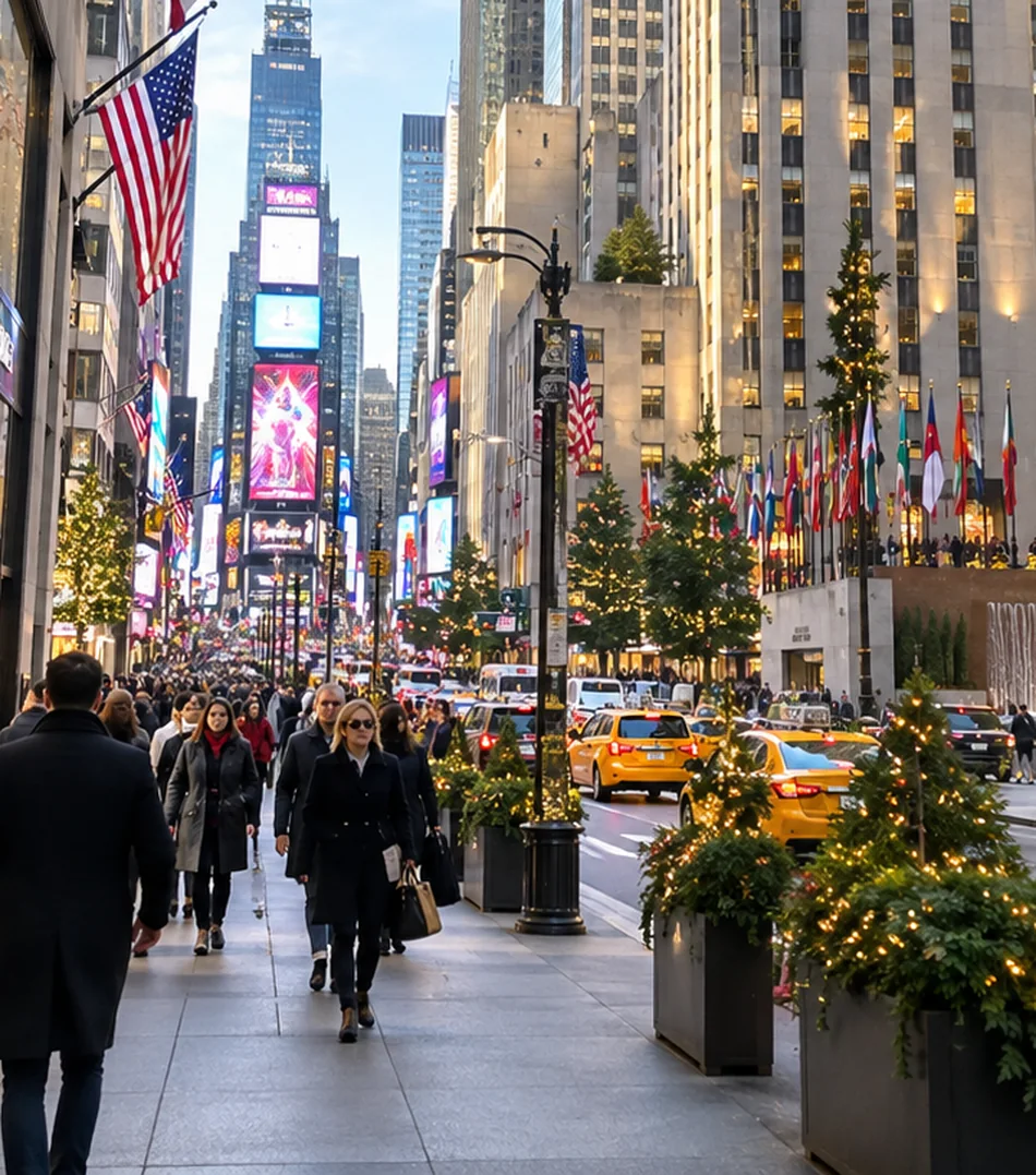 Illustrative Broadway and Times Square theatre district