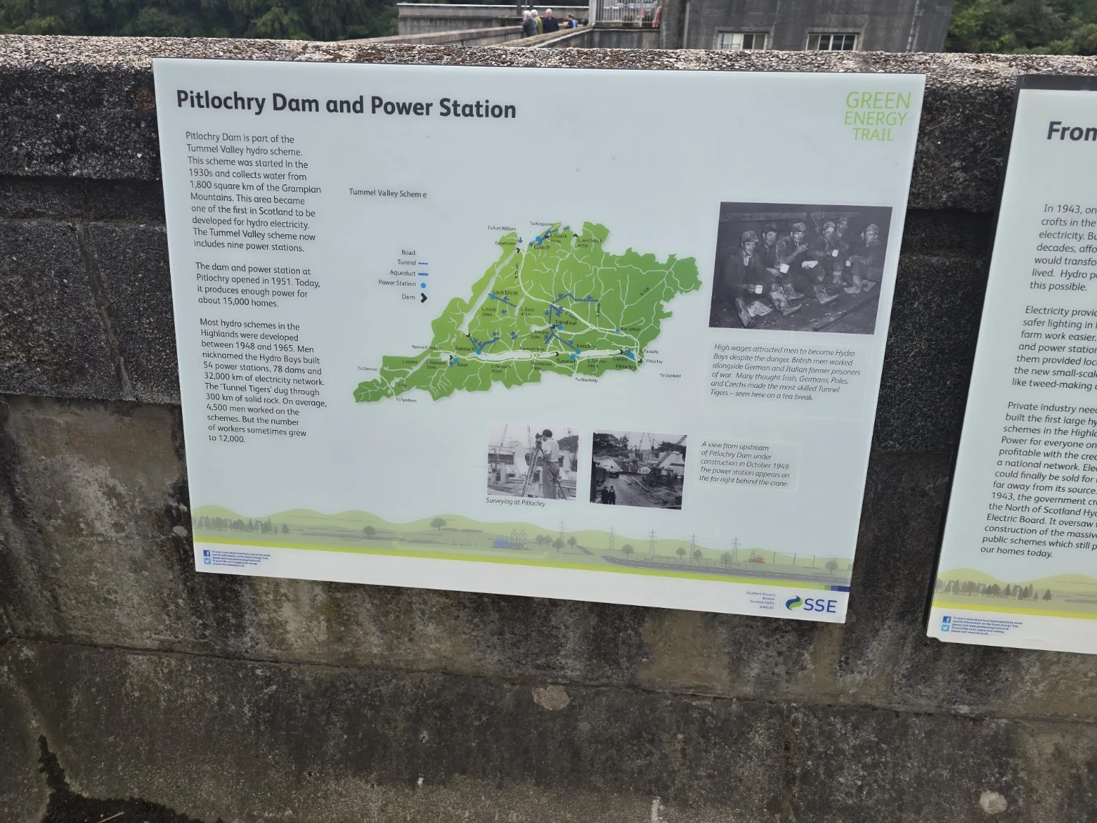 Pitlochry Dam and Power Station information board