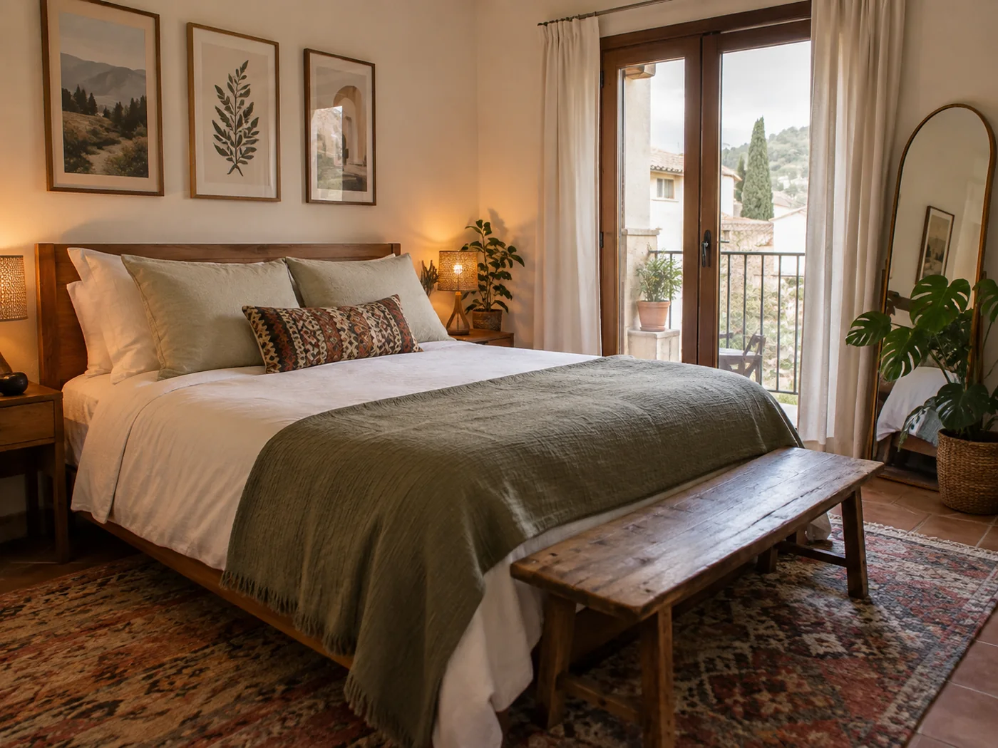 Illustrative Airbnb-style bedroom