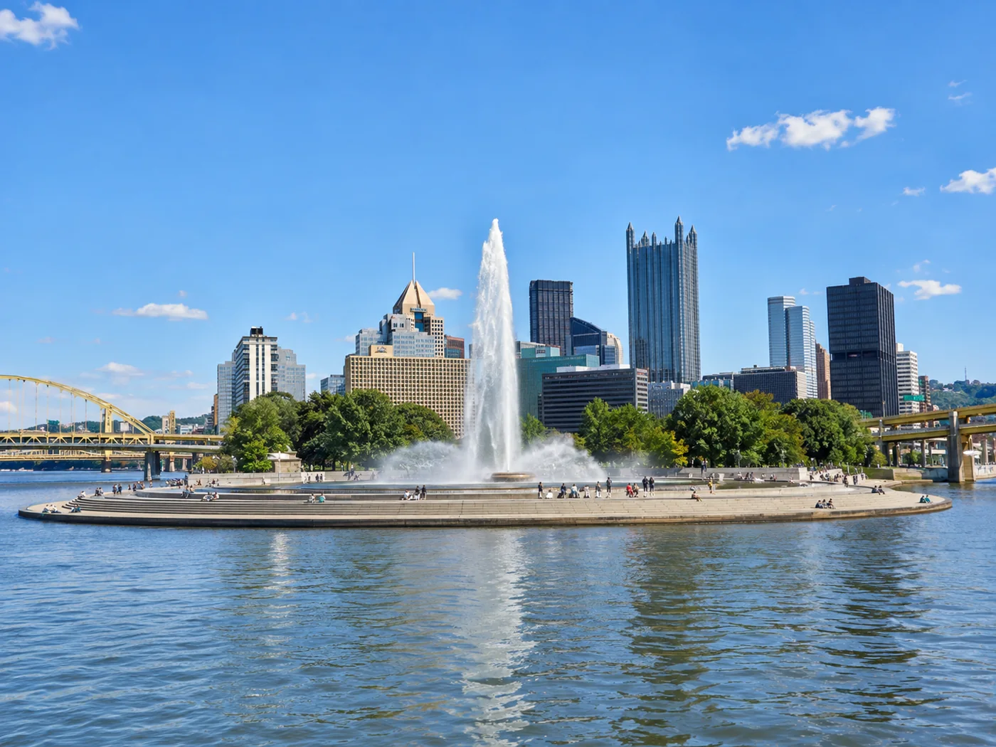Point State Park and Pittsburgh skyline