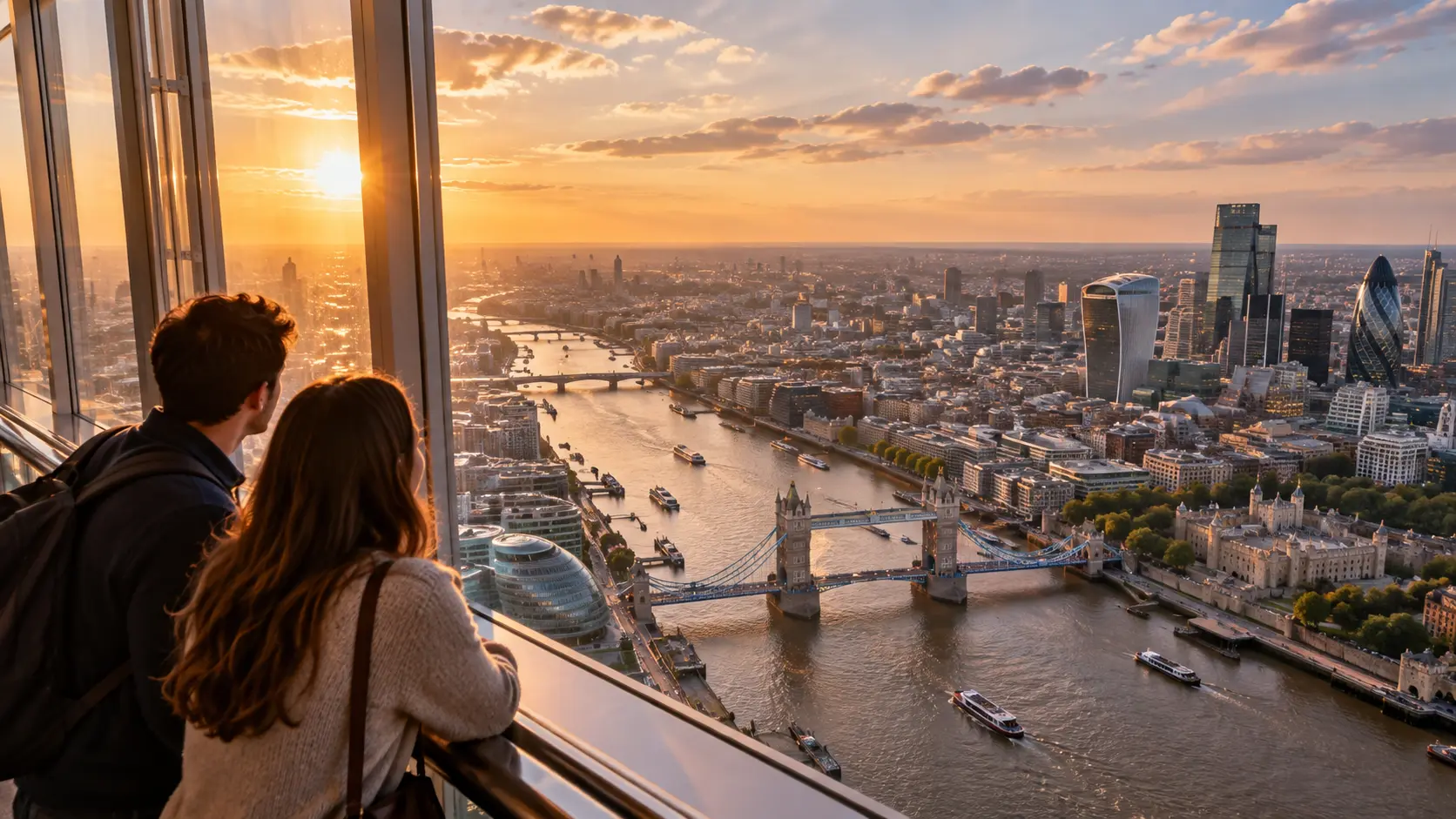panoramic London view from a high-rise observation deck