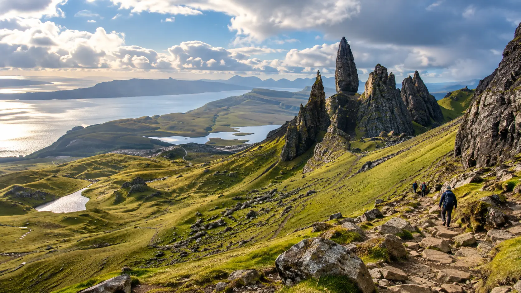 Old Man of Storr hiking trail on the Isle of Skye
