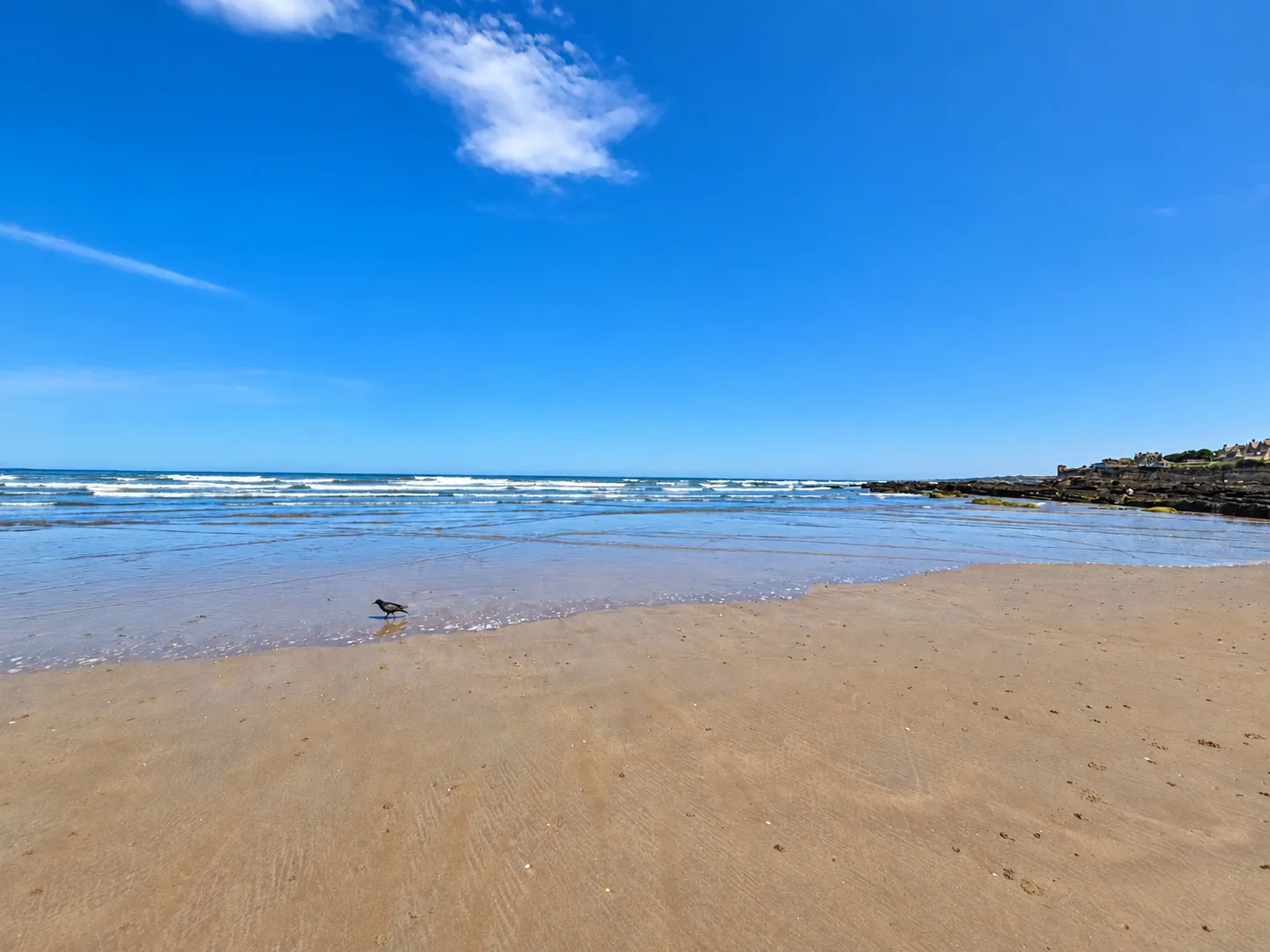 Quiet St Andrews beach and sea