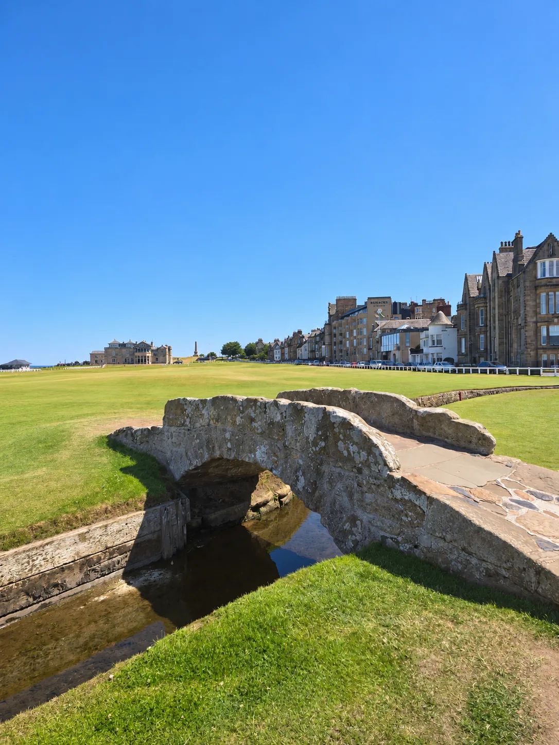 Old Course and Swilcan Bridge area in St Andrews